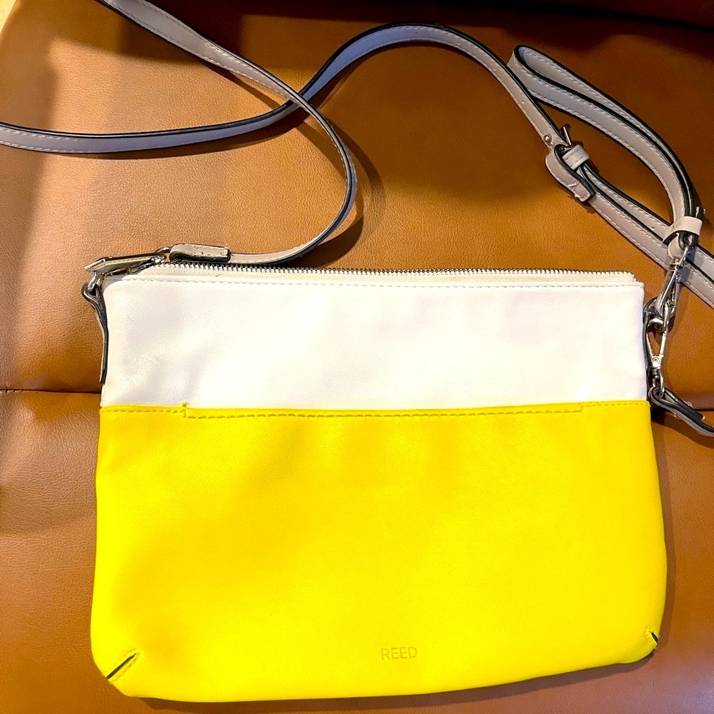 Shoulder bag yellow and off white